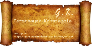 Gerstmayer Konstancia névjegykártya